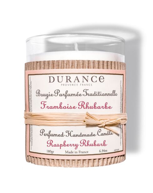 Bougie parfumée Traditionnelle Framboise Rhubarbe - 1 mèche 40h
